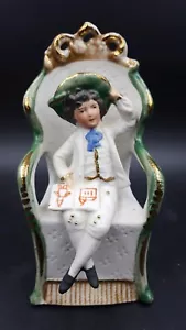 Vintage Weib Kuhnert & Co. Boy on Throne Bisque Porcelain Figurine - Picture 1 of 9
