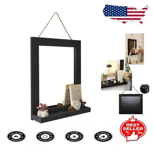 20 x 16 Inch Solid Wood Wall Mirror with Detachable Shelf - Farmhouse Style - Picture 1 of 8