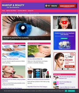 Makeup Tips Website Business For Sale: Ready-to-Launch with Free Installation - Picture 1 of 3