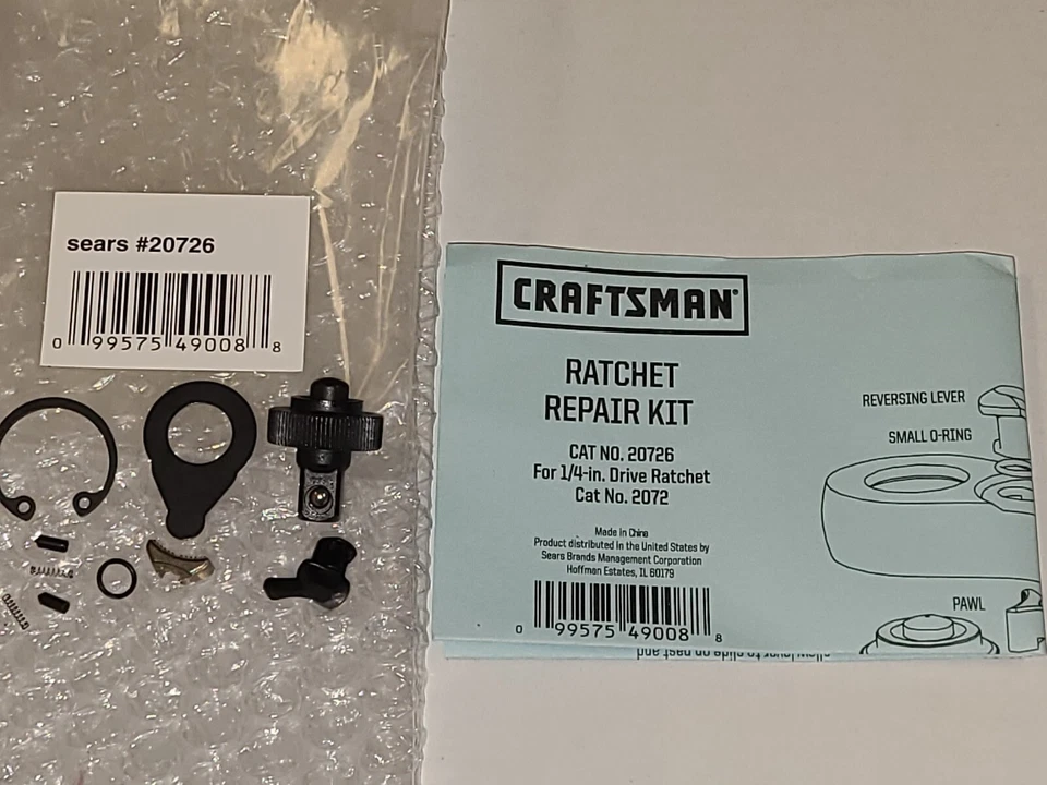 Craftsman 20726 Ratchet Repair Rebuild Kit for 2072 72t 72 Tooth 1/4 Drive