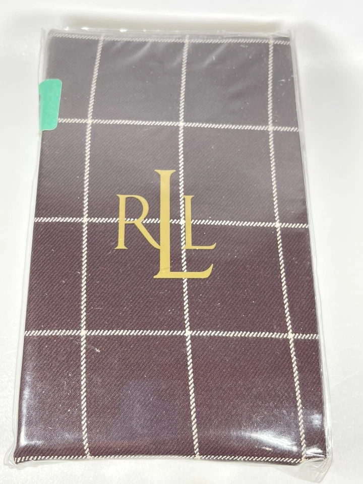 RARE RALPH LAUREN GLEN PLAID 2 SOLID WHITE CAMEL LINED BORDER STANDARD SHAMS