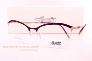 Brand New Silhouette Eyeglass Frames Lite Arcs 4557 4030 Midnight Plum 52mm - Picture 1 of 5