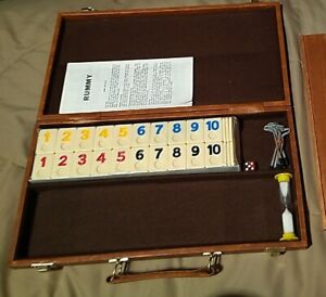 Vintage Rummy Tile Game With Faux Leather Carrying Case Tiles Are Sealed 