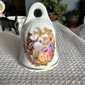 Limoges 3” Bell Made in France Porcelain Victorian Couple Beautiful w/no flaws! - Picture 1 of 4