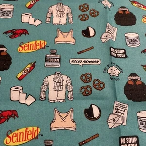 SEINFELD MEMORABLE PRINT COTTON Fat Quarter 18”x22” New - Picture 1 of 2