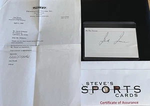 Ted Turner Signed Index Card w/ Original TBS Letter COA & Top Loader - Picture 1 of 6