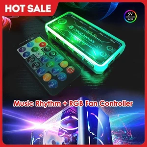 For PC Case Fans Cooling Cooler Adapter LED RGB Lamp Controller+Remote Control - Afbeelding 1 van 7