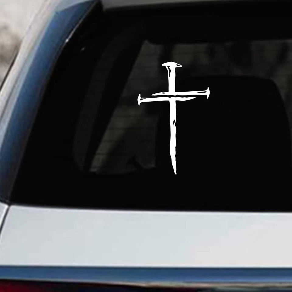Cross Nails Vinyl Die Cut Decal Sticker - Jesus Christ Christian Religious God - Image 1 of 4