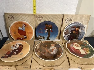 Juego de 6 Platos Coleccionistas Norman Rockwell Navidad 1980-1984 y 1987 con Papeles - Imagen 1 de 14