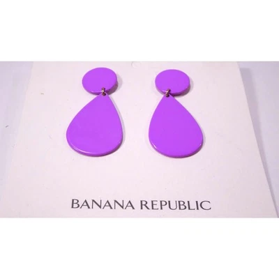 Brincos femininos Banana Republic esmalte brilhante lágrimas felizes gota novo com etiquetas 50 lavanda - Imagem 1 de 4