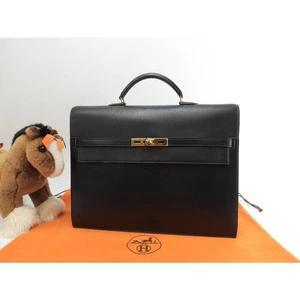 Hermes Kelly Depeche 38 Navy Gold Dokumententasche Aktentasche gebraucht - Bild 1 von 13