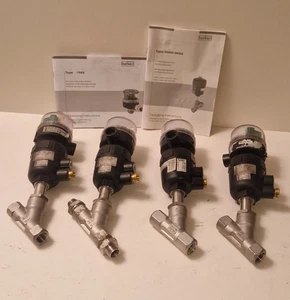 4 Stück Burkert Typ 2000 DN13 316L Schrägsitzventile + 0330 24V + 1062. GEBRAUCHT - Bild 1 von 5