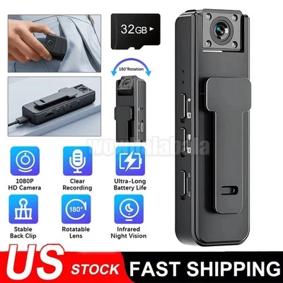 1080P Mini Body Camera with Clip | Portable HD Video Recorder, Night Vision - Image 1 of 4