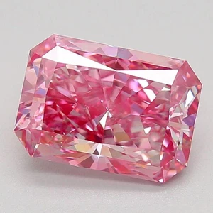 Loose Lab-Grown  Diamond 5 Ct Radiant Cut VVS1 - D Pink Color Certified Stone - Picture 1 of 4