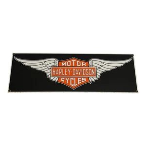 Ailes métal porcelaine moto Harley Davidson vintage 2000 signe Ande Rooney 18x6 - Photo 1/6