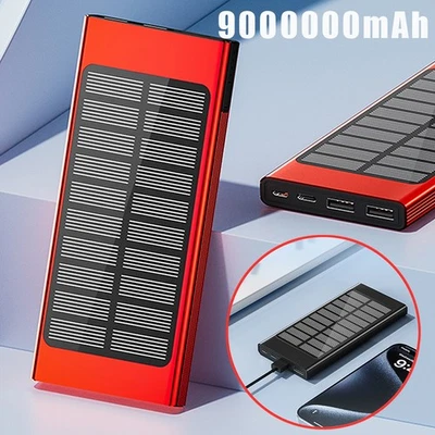 9000000mAh Solar Power Bank Portable Charger Battery Pack for Outdoor Camping US - Image 1 of 4