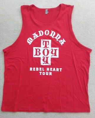 MADONNA TANK TOP (2XL, XL) REBEL HEART TOUR 2015/16 RED NEW WITHOUT TAGS - Image 1 of 4