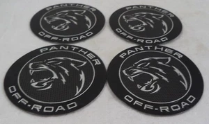 Panther Off-Road Wheels Gloss Black Custom Wheel Center Cap STICKER Set 4 / NEW - Picture 1 of 4
