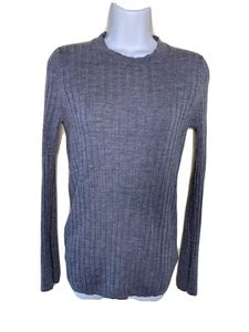 BANANA REPUBLIC Women Extra Fine 100% Merino Crew Neck Sweater size XL Gray - Imagen 1 de 7