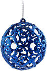 Midnight Navy Blue Glitter Christmas Tree Hanging Baubles - Choice of Styles