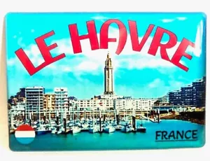 LE HAVRE , FRANKREICH -KÜHLSCHRANKMAGNET-REISEANDENKEN-SOUVENIR - Picture 1 of 1