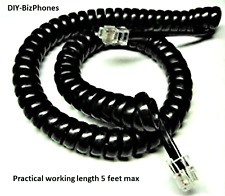 AT&T Black 4-Line Phone Handset Cord 854 944 954 1040 1070 Receiver Curly 9Ft