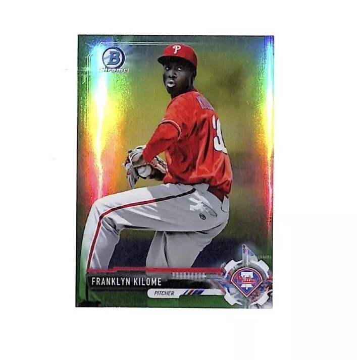 2017 Bowman Chrome Mini Franklyn Kilome cartão refrator verde 5/99 Phillies - Imagem 1 de 1