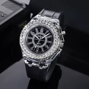 LED Flashing Sport Quartz Watch with Silicone Strap - Picture 1 of 4