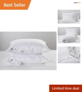 Washable Goose Down & Feather Pillows, Standard Size 20x26in, Pack of 2 - Picture 1 of 8