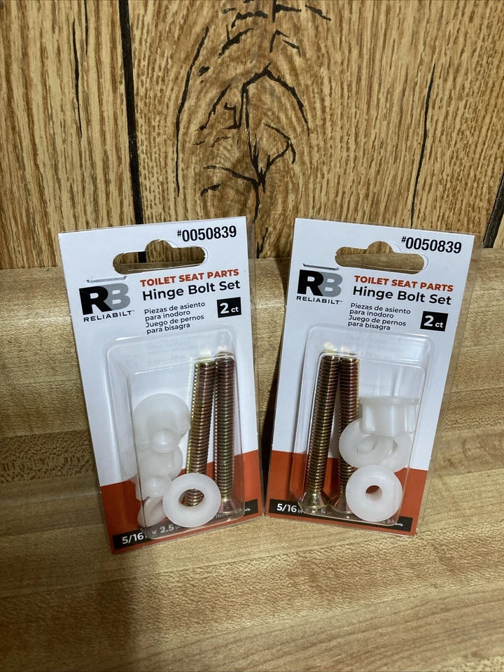 Pack Of Two Each RELIABILT Toilet Hinge Bolt Set. Brand