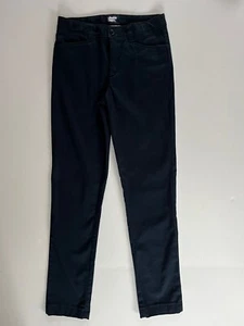 LANDS END Classic Navy Stretch Pencil School Uniform Plain Front Chino Pants 12 - Picture 1 of 6