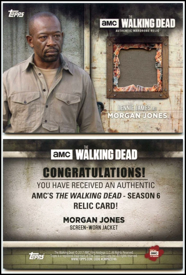 Morgan Jones -The Walking Dead Season 6 Topps 2017 Wardrobe Relic Card - Image 1 of 1