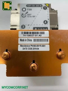 Cisco UCS C240 M5 Heatsink 74-106037-01 LGA3647 TDP 150-205W 660.00V1R.0001 - Afbeelding 1 van 3