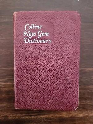 Vintage NEW GEM ENGLISH DICTIONARY 1960 soft Leather Cover 1940's - Image 1 of 4