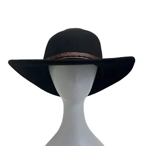 Bailey Men's Black Wool Lite Felt Firehole Wide Brim Western Hat Size L - Picture 1 of 10