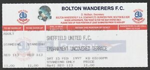 15/02/1997 Complete Ticket: Bolton Wanderers v Sheffield United