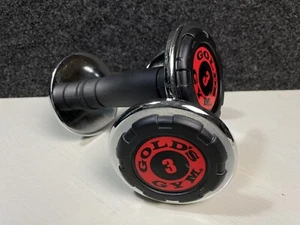Gold's Gym Dumbbells 2x 3 Lbs Set Chrome Black Red Free Weight Training - Picture 1 of 5