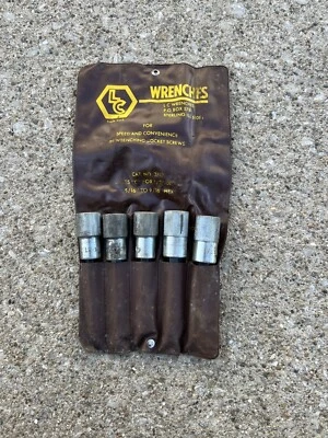 LC Wrenches (Part No. 2728) Vtg 1/2” Drive Allen Hex Bit Sockets 5/16” - 9/16” - Image 1 of 4