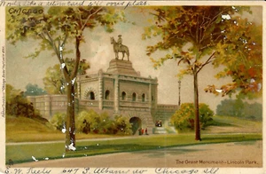 Tuck. Private Mailing Card. 'Grant Memorial, Lincoln Park, Chicago, IL.' P1906 - Picture 1 of 2
