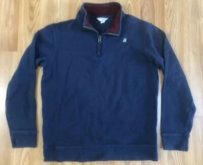 Suéter Lands End Niños Azul Marino 1/4 Cremallera Cuello, Talla Grande (14-16) Letras JR Foto 1 de 4