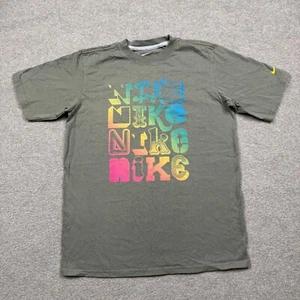 Nike Youth Shirt Size L Green Short Sleeve Crew Neck Sportswear Vintage Y2k - Picture 1 of 8