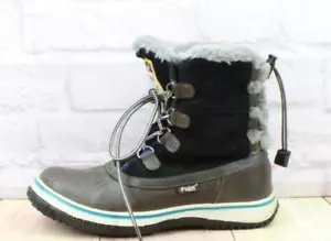 Pajar Canada Women’s Black Suede Waterproof Insulated Winter Duck Boots Sz 7-7.5 - Picture 1 of 9