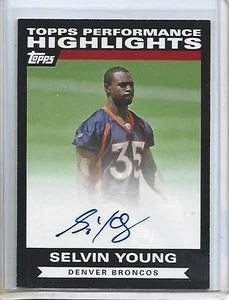 Selvin Young 2007 Topps Performance Highlights Autographs #THASY-Denver Broncos - Imagen 1 de 2