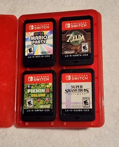 Nintendo Switch Lote de 4 Piezas Cartuchos solo con Estuche Zelda, Pikmin 3 Super Smas - Imagen 1 de 5