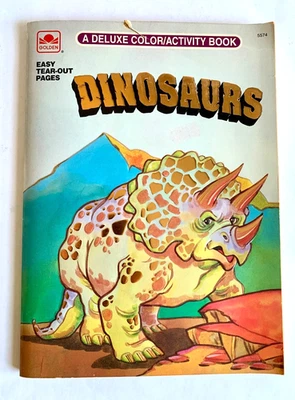 Vintage Rare 1994 Dinosaurs Deluxe Coloring Activity Golden Book CLEAN UNUSED - Image 1 of 4
