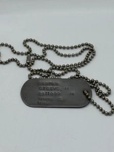 Original Military Soldier Dog Tags & Chain War - Picture 1 of 2