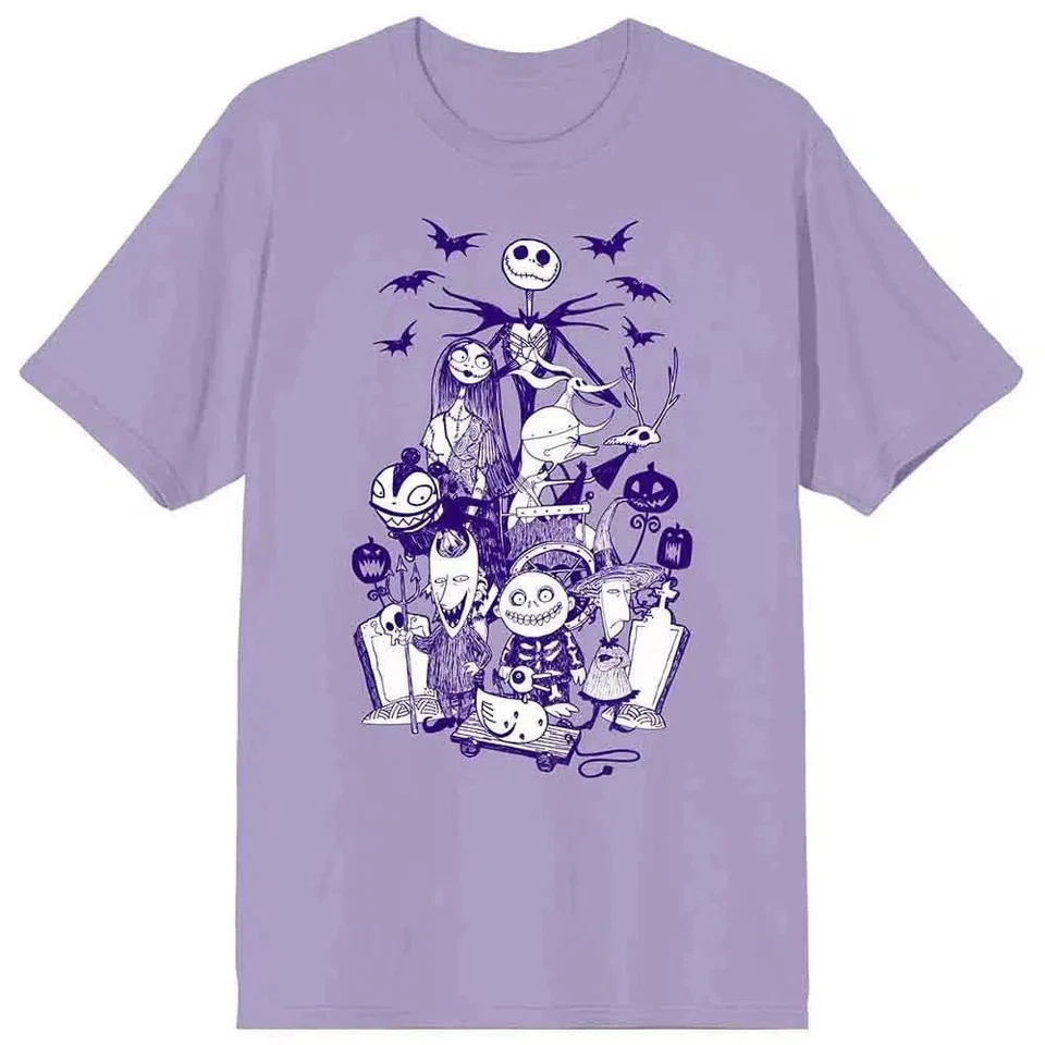 Pesadilla antes de Navidad - Camiseta Personajes (Púrpura, Unisex) - Bioworld Foto 1 de 1