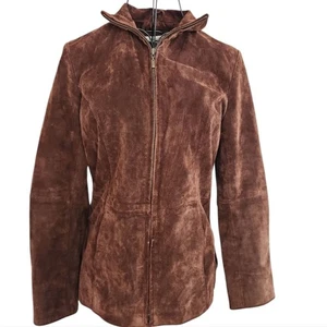 Coldwater Creek genuine suede 100% leather jacket Sz PXS Chocolate Brown Casual - Picture 1 of 12