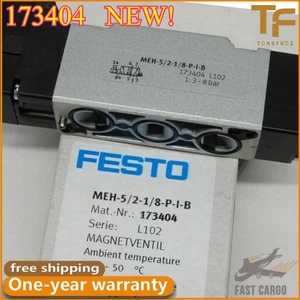 New FESTO MEH-5/2-1/8-P-I-B 173404 Air Solenoid Valve Give Free Transportation - Picture 1 of 5