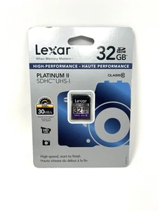 Lexar 32GB PLATINUM II SDHC Card UHS-I 30MB/s HD 1080p, 200x, High-speed - Picture 1 of 2